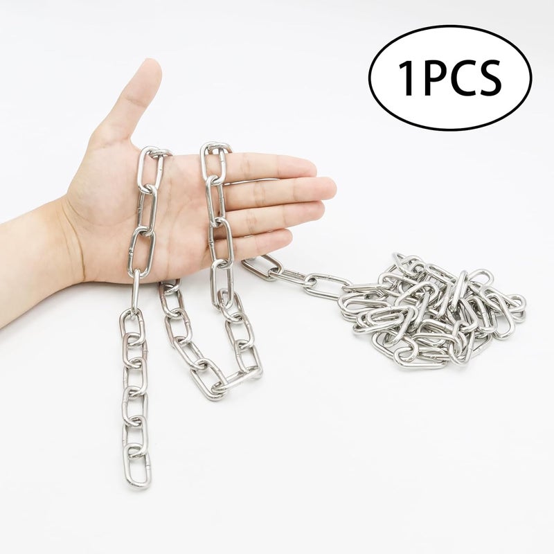 Mormchlots 304 Stainless Steel Chain, Heavy Duty Chain, Hanging Chain, for Clothesline, guardrail Chain, pet Chain (Length:2m / 6.56feet, Thickness:4mm / 0.16inch) - Image 3